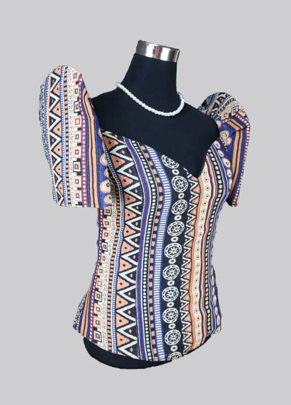 Ethnic Blouse - Camilla (Orange & Blue) - Image 4