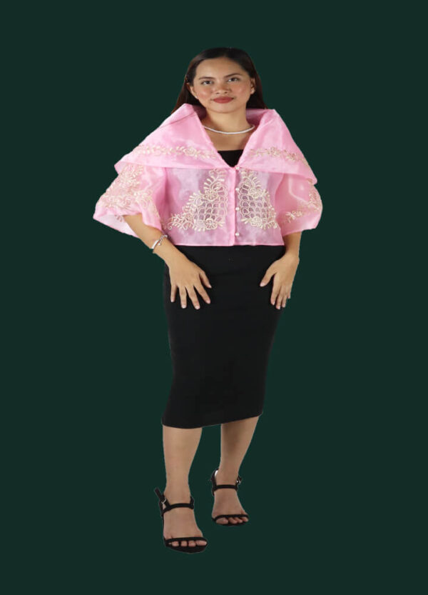 Ladies Maria Clara Blouse "Makahiya" (Pink) - Image 10