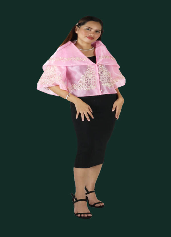 Ladies Maria Clara Blouse "Makahiya" (Pink) - Image 11