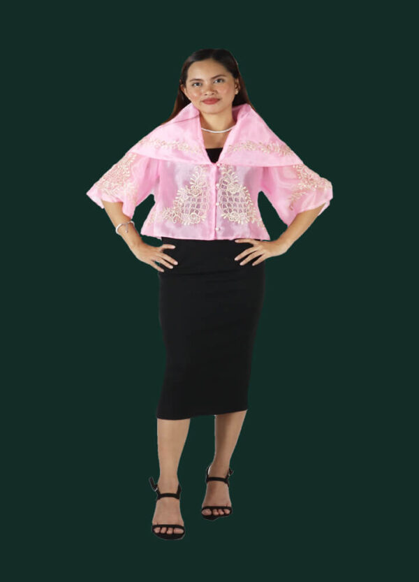 Ladies Maria Clara Blouse "Makahiya" (Pink) - Image 13