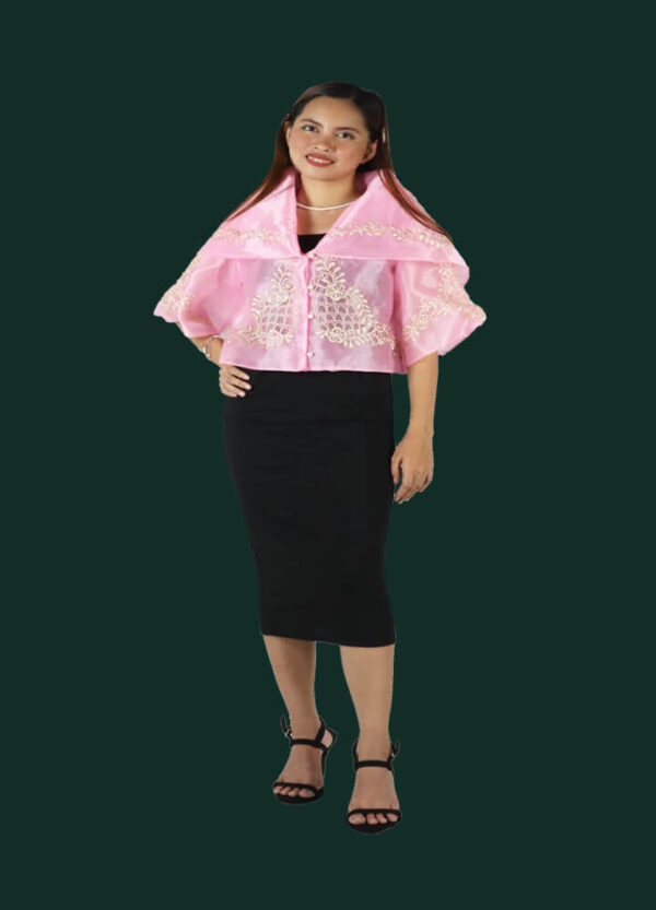 Ladies Maria Clara Blouse "Makahiya" (Pink) - Image 14