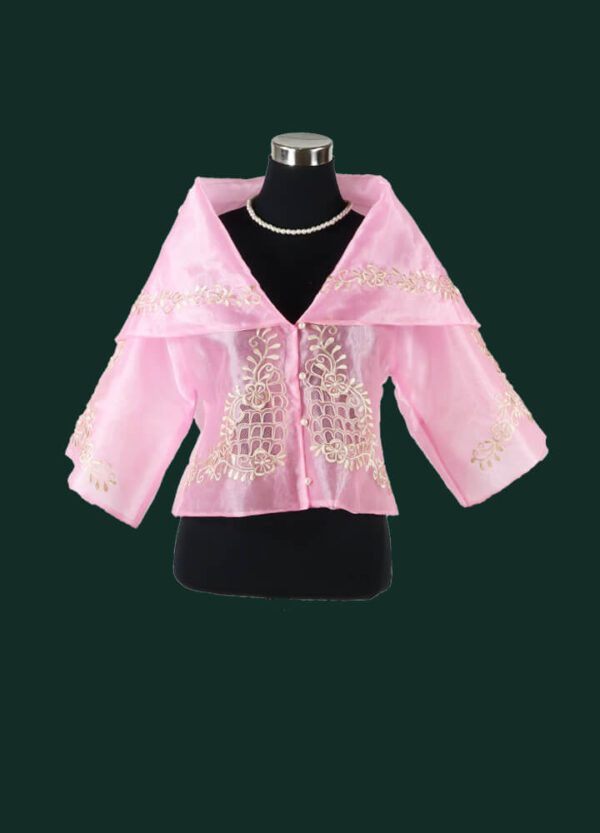 Ladies Maria Clara Blouse "Makahiya" (Pink) - Image 3