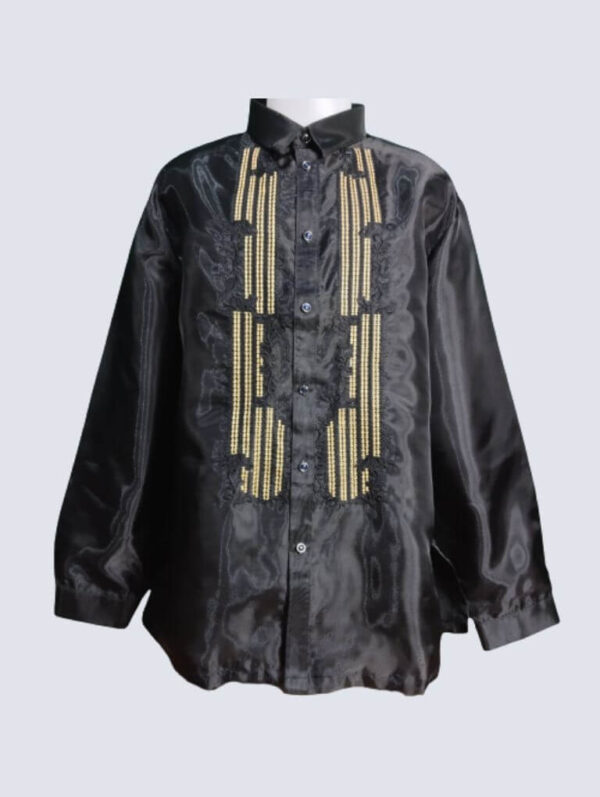 Barong Tagalog - Agila (P25) - Black - Gold Embroidery (4XL)