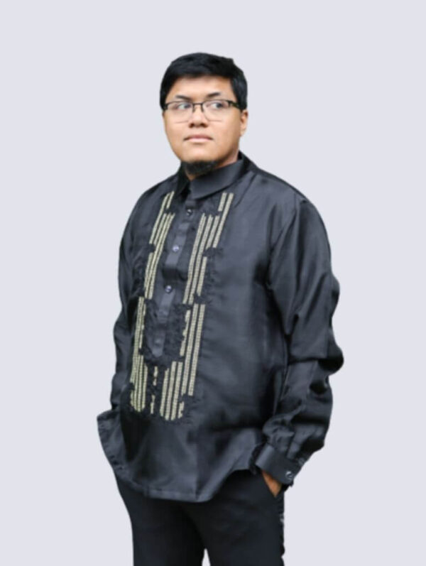 Barong Tagalog - Agila (P25) - Black - Gold Embroidery (4XL) - Image 3