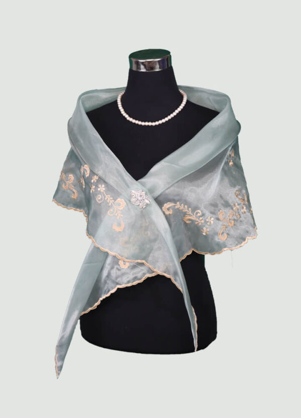 Alampay (Shawl with Brooch) - Sage Green