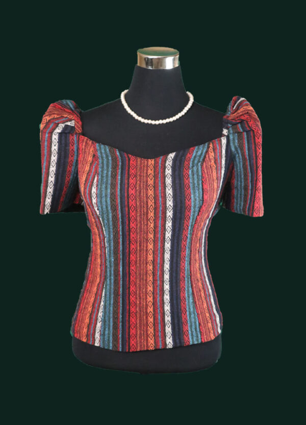 Ethnic Blouse - Red & Blue (3XL)