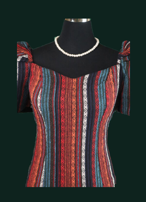 Ethnic Blouse - Red & Blue (3XL) - Image 2