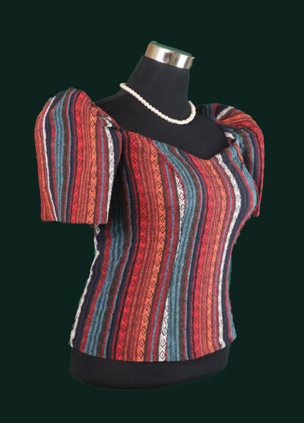 Ethnic Blouse - Red & Blue (3XL) - Image 5