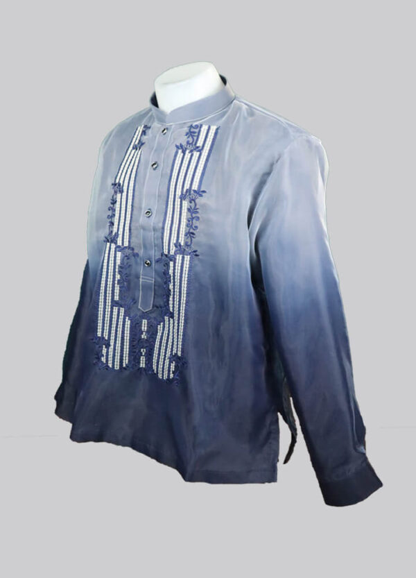 Barong Tagalog - Loro (P25) - Ombre Blue/Gray (2XL) - Image 3