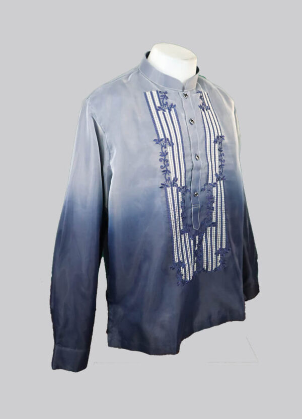 Barong Tagalog - Loro (P25) - Ombre Blue/Gray (2XL) - Image 4