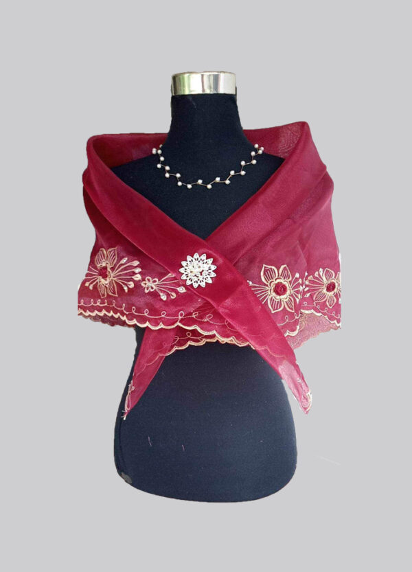 Alampay (Shawl with Brooch) Maroon