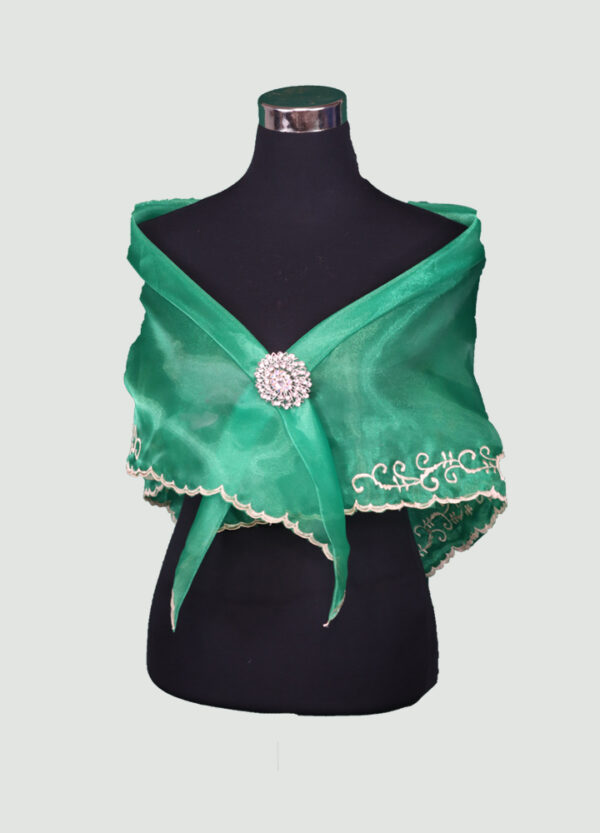 Alampay (Shawl with Brooch) Emerald Green - Image 2
