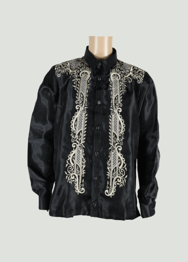 Barong Tagalog - Agila (P37) - Black (Large) - Image 2