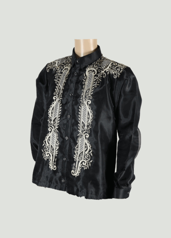 Barong Tagalog - Agila (P37) - Black (Large) - Image 3
