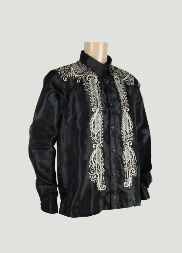 Barong Tagalog - Agila (P37) - Black (Large) - Image 4