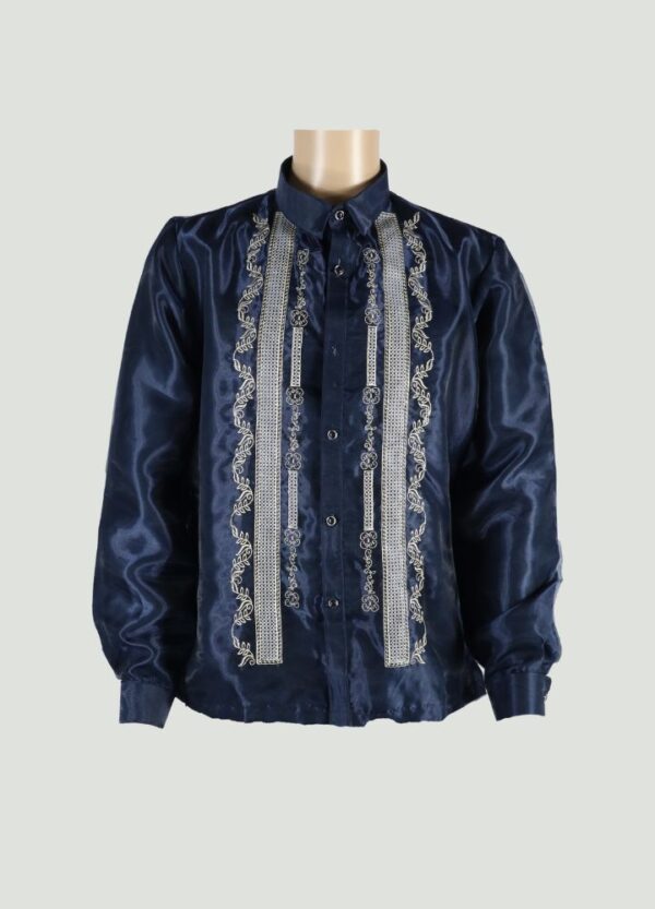 Barong Tagalog - Agila (P28) - Navy Blue (Large) - Image 2