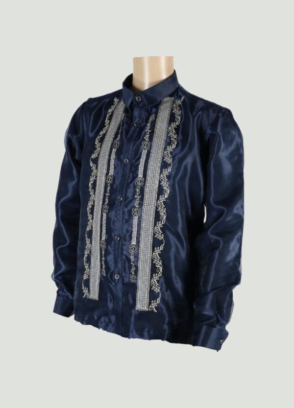 Barong Tagalog - Agila (P28) - Navy Blue (Large) - Image 3