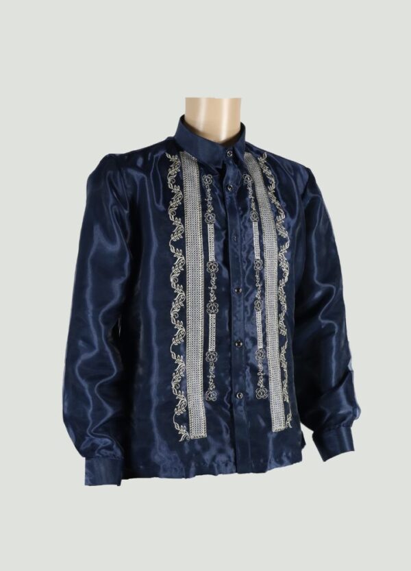 Barong Tagalog - Agila (P28) - Navy Blue (Large) - Image 4