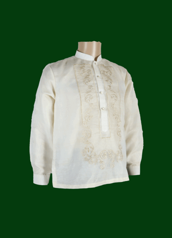 Barong Tagalog - Loro (P14) - Classic - Cream (Small) - Image 4