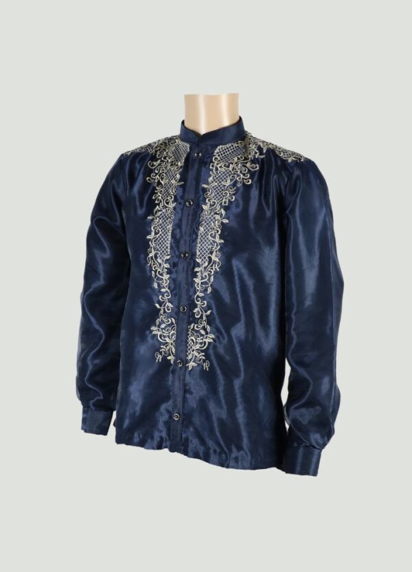 Barong Tagalog - Loro (P36) - Navy Blue (Medium) - Image 4