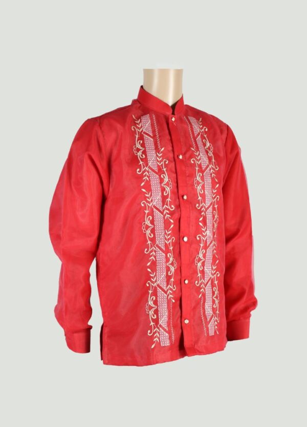 Barong Tagalog - Loro (P38) - Red (Medium) - Image 4
